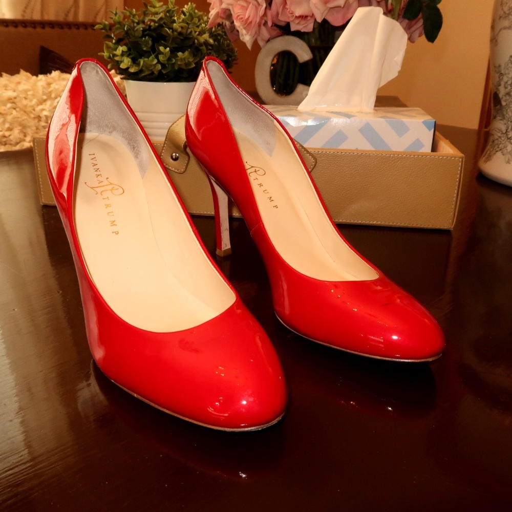EUC Ivanka Trump Red Patent Heels - Size 11